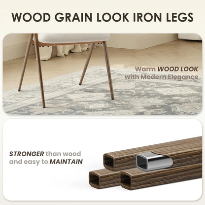 Set of 4 Modern Fabric Upholstered Dining Chairs with Open Back and Padded Seat for Living Room and Kitchen