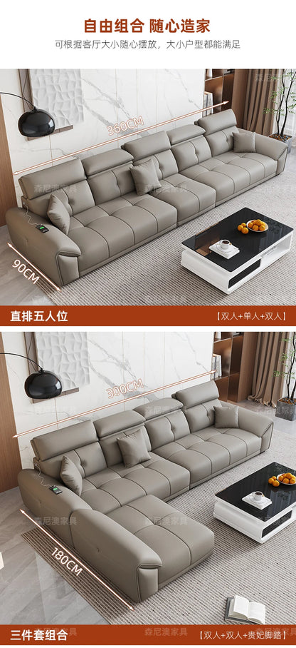 Modern Minimalist Sofa Leather Recliner Corner Living Room Sofa Relaxing Comfortable Muebles Para Habitacion Home Accessories