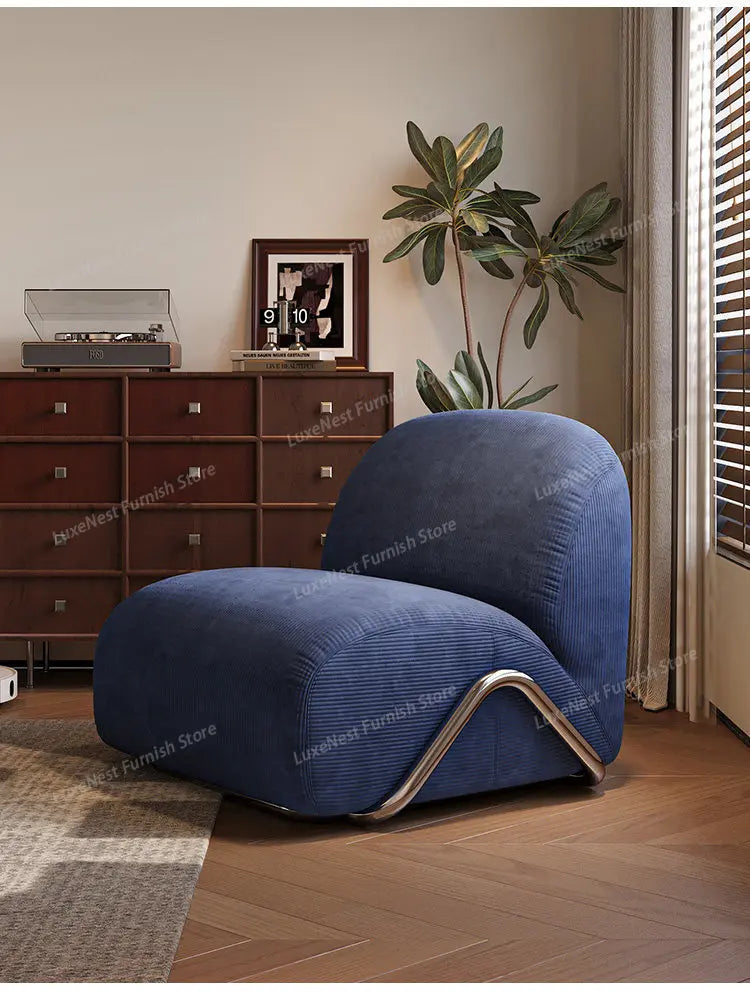 Home Modern Flannel Living Room Sofas Couch Single Sofa Bedroom Lazy 1-person Sofa Living Room Furniture Boneless Couch Sofas