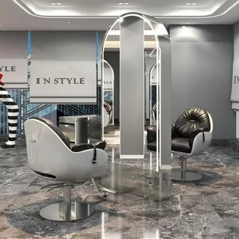 HJ Barber Shop Mirror Quick Cut Special Mirror Hair Salon Internet celebrity hair salon Full Lamp Mirror