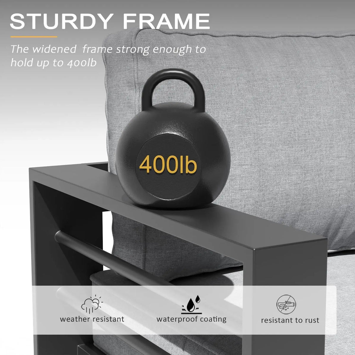 Aluminum Furniture Set with Fire Pit Table, 5 Pieces Patio Sectional Conversation Chat Sofa Modern Seating Set