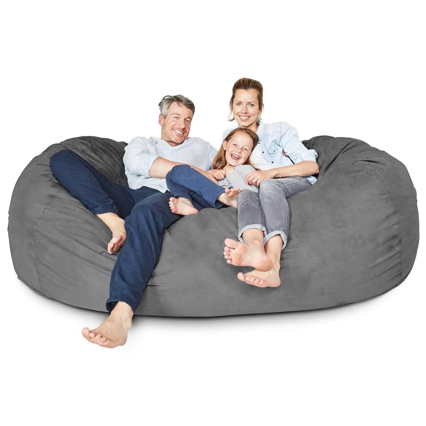 Luxurious Giant 7ft Bean Bag Chair with Microsuede Cover - Ultra Soft, Foam Filling, Washable XXL Bean Bag Sofa , Customized