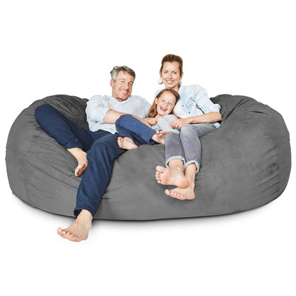 Luxurious Giant 7ft Bean Bag Chair with Microsuede Cover - Ultra Soft, Foam Filling, Washable XXL Bean Bag Sofa , Customized