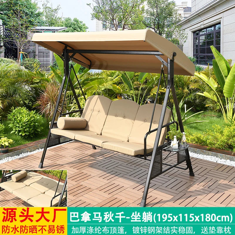 Outdoor Swing Garden Rocking Chair Wrought Iron Double Adult Balcony European Shaker Patio