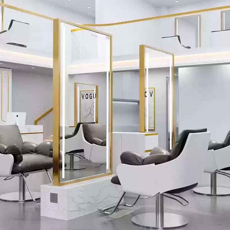 HJ Barber Shop Mirror Quick Cut Special Mirror Hair Salon Internet celebrity hair salon Full Lamp Mirror
