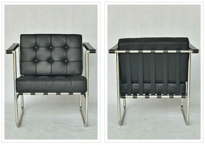 HE 113 Lounge Hans Singe Sofa Chair Leisure Chair Stainless Steel Leather PU for Living Room