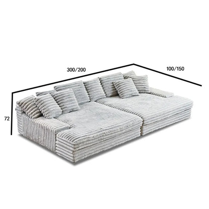 Modern Vacuum Compressed Sofa Plush Corduroy Sectional Sofa Living Room Bedroom Recliner Lazy Combination Sofa Bed Furniture