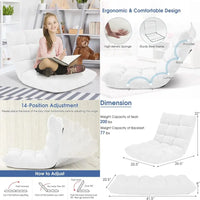 Memory Foam Floor Chair Adjustable 14-Position Reading Gaming Recliner Folding Cushioned Meditation Chair for Comfort