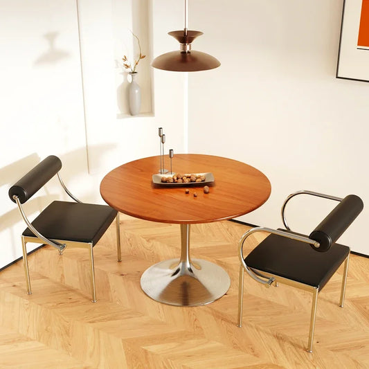 Art Design Simple Dining Chair, Retro Style, Stainless Steel Internet Celebrity Makeup Chair, Living Room Shop Decoration Chair