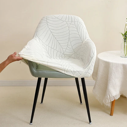 1/4pcs High Arm Chair Cover Elastic Dining Armchair Slipcover Leaf Jacquard Seat Covers for Home Wedding Fundas Para Sillas