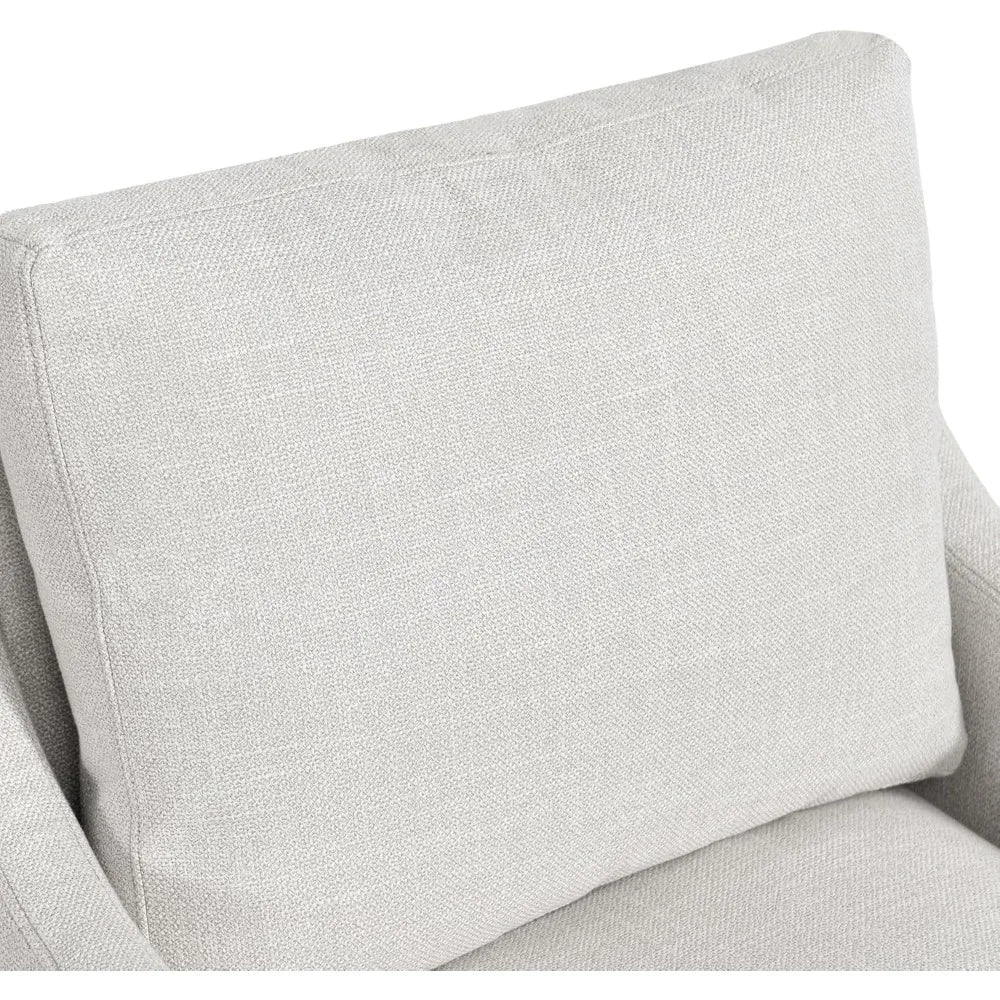 Upholstered Dining Chair with Casters,Linen Armchair for Living Room,Side Deskchair with 4 Casters,Modern Accent Armchair