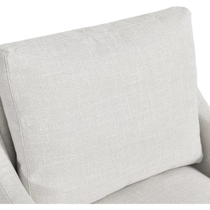 Upholstered Dining Chair with Casters,Linen Armchair for Living Room,Side Deskchair with 4 Casters,Modern Accent Armchair