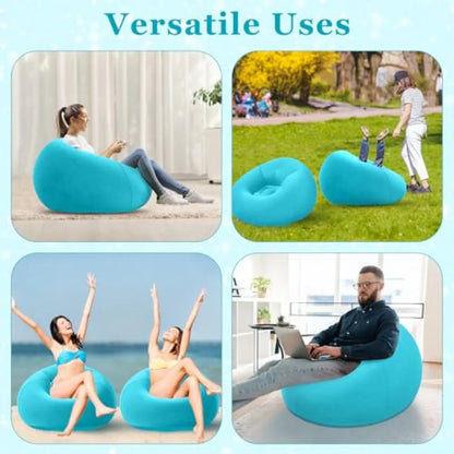 Inflatable Bean Bag Chairs Outdoor Blow up Camping Chairs Inflatable Lazy Sofa Folding Portable Bean Bag Loungers Couch for Mov
