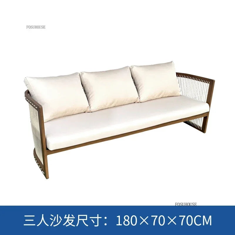 Outdoor Aluminum Alloy Garden Sofas Courtyard Open-air Leisure Sofa Chair Hotel Leisure Dining Chair Waterproof Single Chairs HH