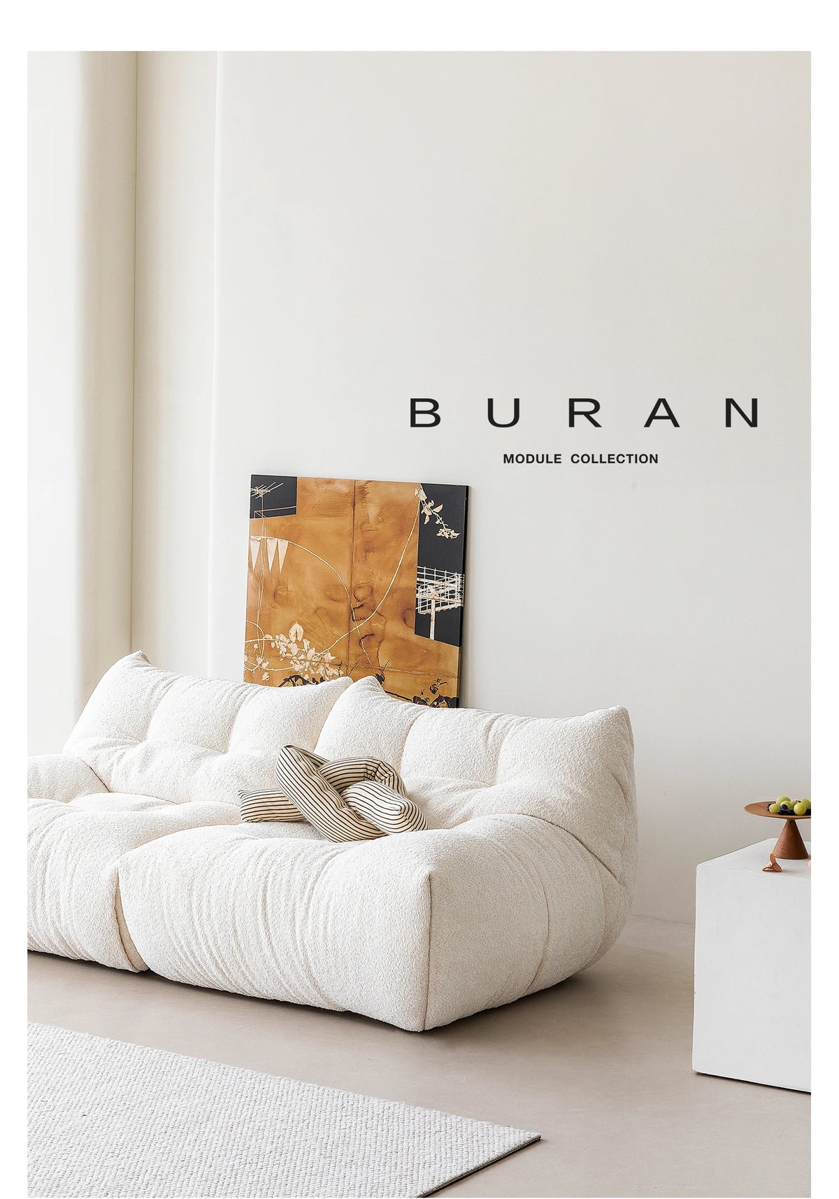 Nordic Cream Style Living Room Sofa White Square Combination Creative Design Lazy Couch Comfort Home Furniture Lounge Chair FYLS