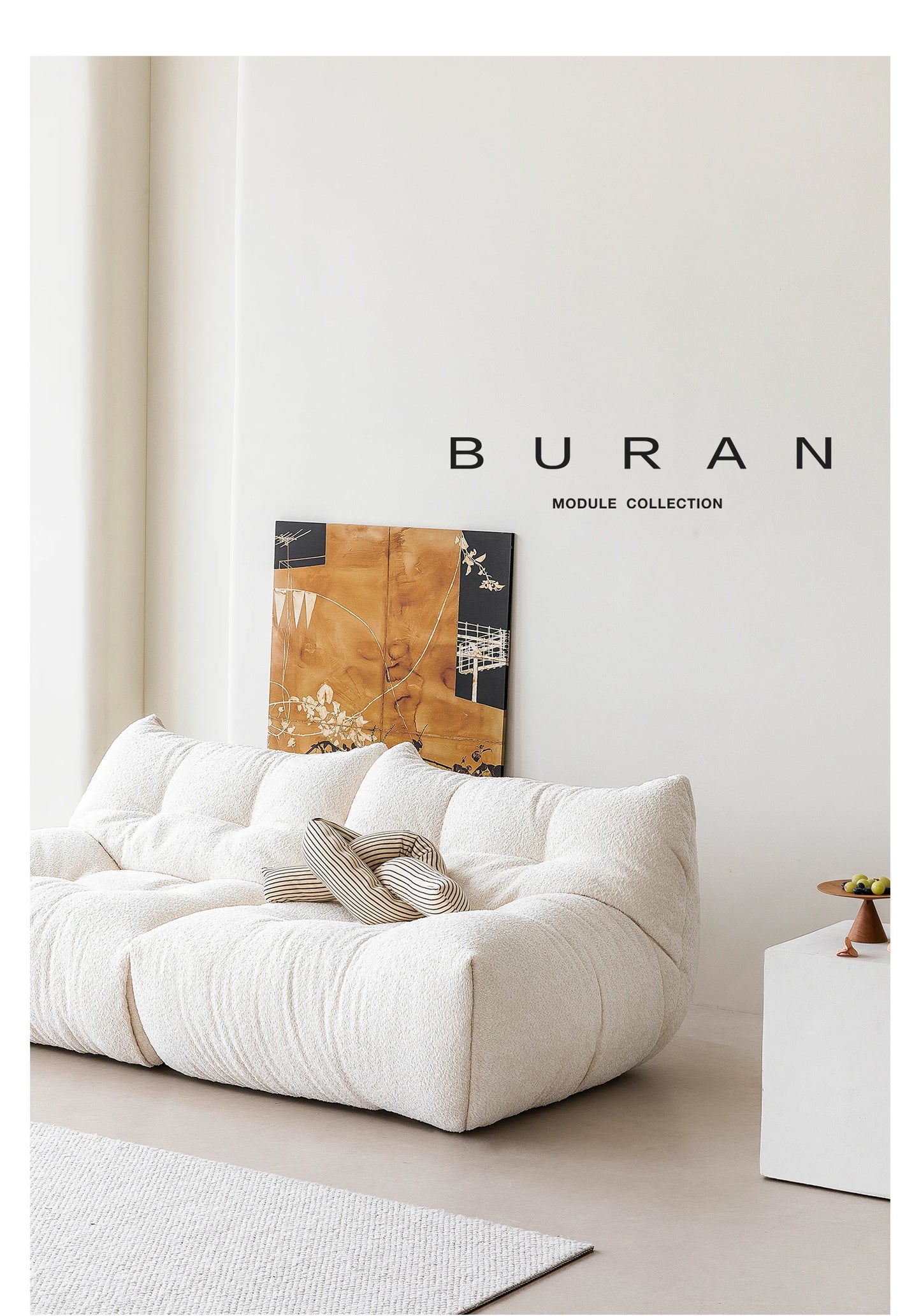 Nordic Cream Style Living Room Sofa White Square Combination Creative Design Lazy Couch Comfort Home Furniture Lounge Chair FYLS