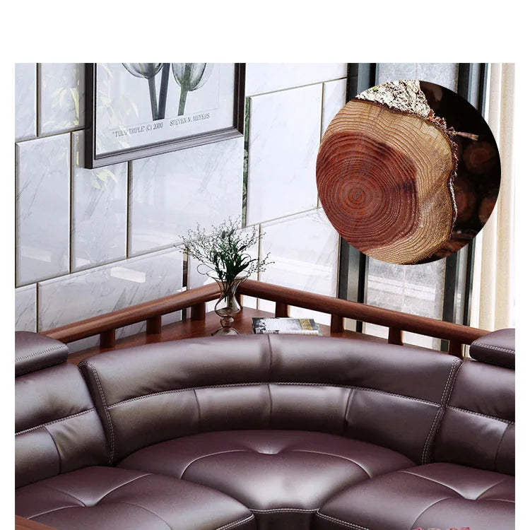 Contemporary Genuine Leather Sectional Sofa Sets Luxury Living Room Furniture for Home and Hotel Modern Design
