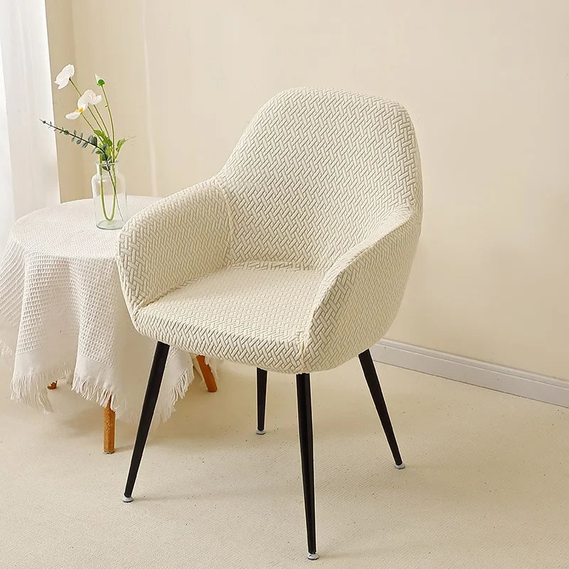 1/2pcs Jacquard Chair Covers High Arm Dining Chair Cover Elastic Chair Seat Slipcover Protector for Wedding Living Room Home