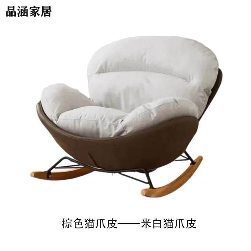 Simple Recliner Wooden Chair Accent Nordic Cheap Bedroom Rocking Living Room Chairs Designer Comfy Fotele Do Salonu Furniture