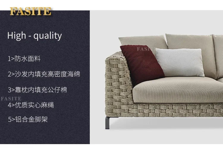 Outdoor rattan sofa combination villa courtyard garden furniture homestay outdoor restaurant lounge chair
