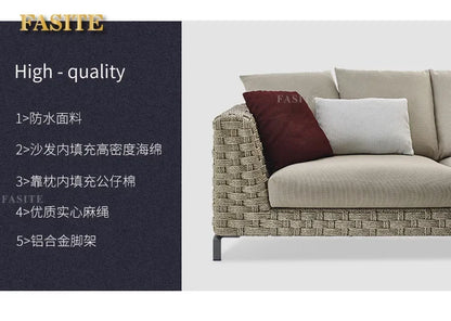 Outdoor rattan sofa combination villa courtyard garden furniture homestay outdoor restaurant lounge chair
