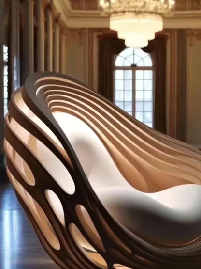Sofa chair art sofa, solid wood leisure, creative space