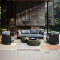 Luxury Rattan Outdoor Sofas Retro Garden Furniture Leisure Home Balcony Patio Set Nordic Rainproof and Sunproof Rope Sofa Chair