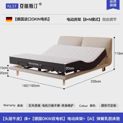 Elegant Modern Double Bed Luxury Upholstered Comferter Adults Bed Adjustable Electric Cama Box Casal Bedroom Furniture
