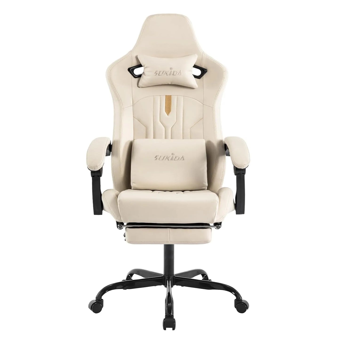 Adjustable Racing Ergonomic Gaming Computer Chair With Footrest & Massage Lumbar Cushion, Custom