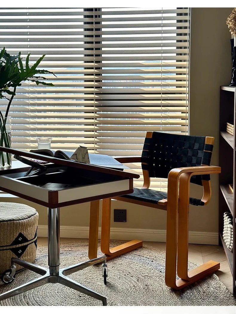 Danish designer, woven dining chair, wabi sabi wind, medieval solid wood retro, armrests, desk, office chair