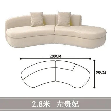 Curved sofa living room, light luxury, modern Internet celebrity hotel, beauty salon, lobby lounge area, reception of guests