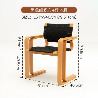 Danish Design Mid-Ancient Dining Chair Solid Wood Armrest Armchair Subnet Red Ins Simple Desk Chair