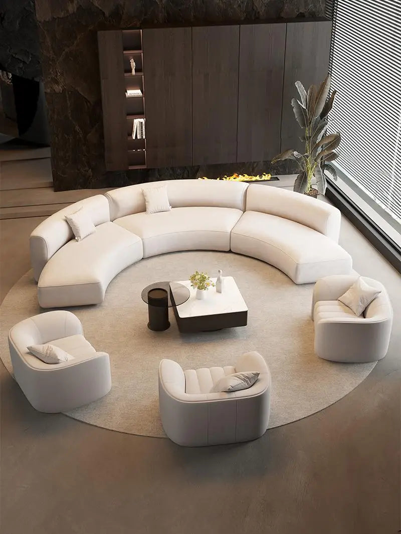 Semicircular curved special-shaped business sofa set Light luxury sales office Negotiate hotel lobby lounge area Reception