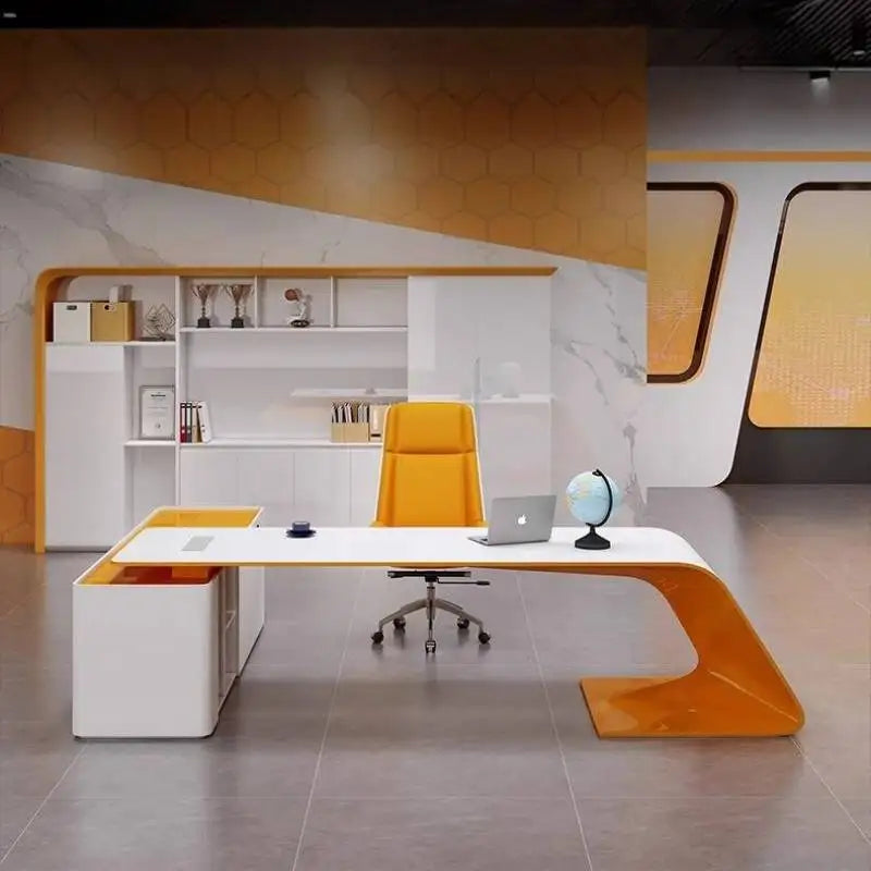 Big Wooden Executive Office Desk White Storage Standing Cheap Executive Office Desk Luxury Corner Tisch Small Spaces Furniture