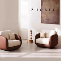 Curved sofa cream wind small apartment living room sofa simple rest sofa