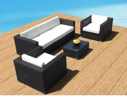 Luxury Terrace Courtyard Garden Furniture Outdoor Garden Sofa Combination Outdoor Waterproof Sun Protection Leisure Sofa Chair N