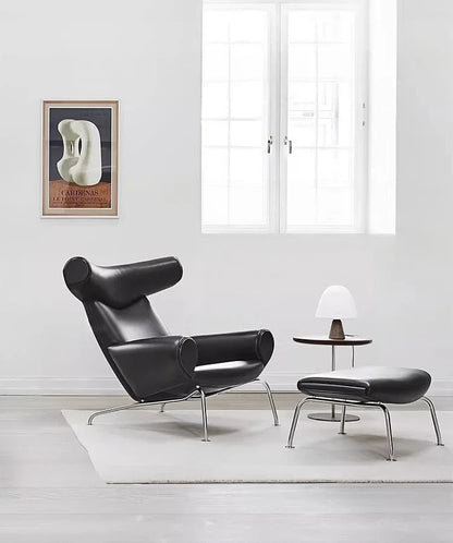 QQSingle light luxury sofa chair minimalist leather balcony living room lounge chair