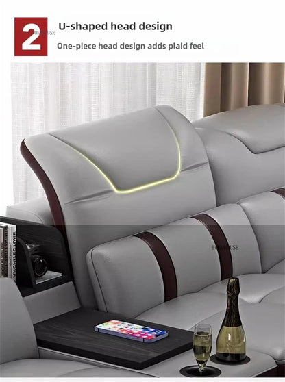 Modern Artificial Leather Living Room Sofa Combination Luxury Chaise Longue High-end Sofas Living Room Furniture