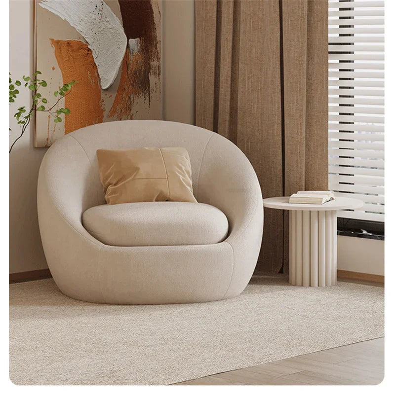 Simple Fabric Living Room Chairs Minimalist Nordic Creative Beauty Salon Lounge Chair Table Home Single Lazy Sofa Backrest Chair