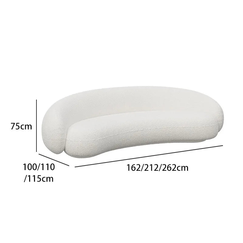 Nordic arc three-person reception sofa, special-shaped office, lambswool wedding dress studio, photo studio, single