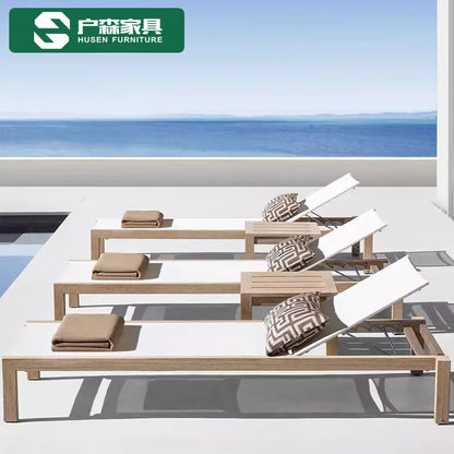 YFY Outdoor Recliner Villa Courtyard Waterproof Sunproof Hotel Resort Pool Outdoor Terrace Anti-corrosion Wood Reclining Bed