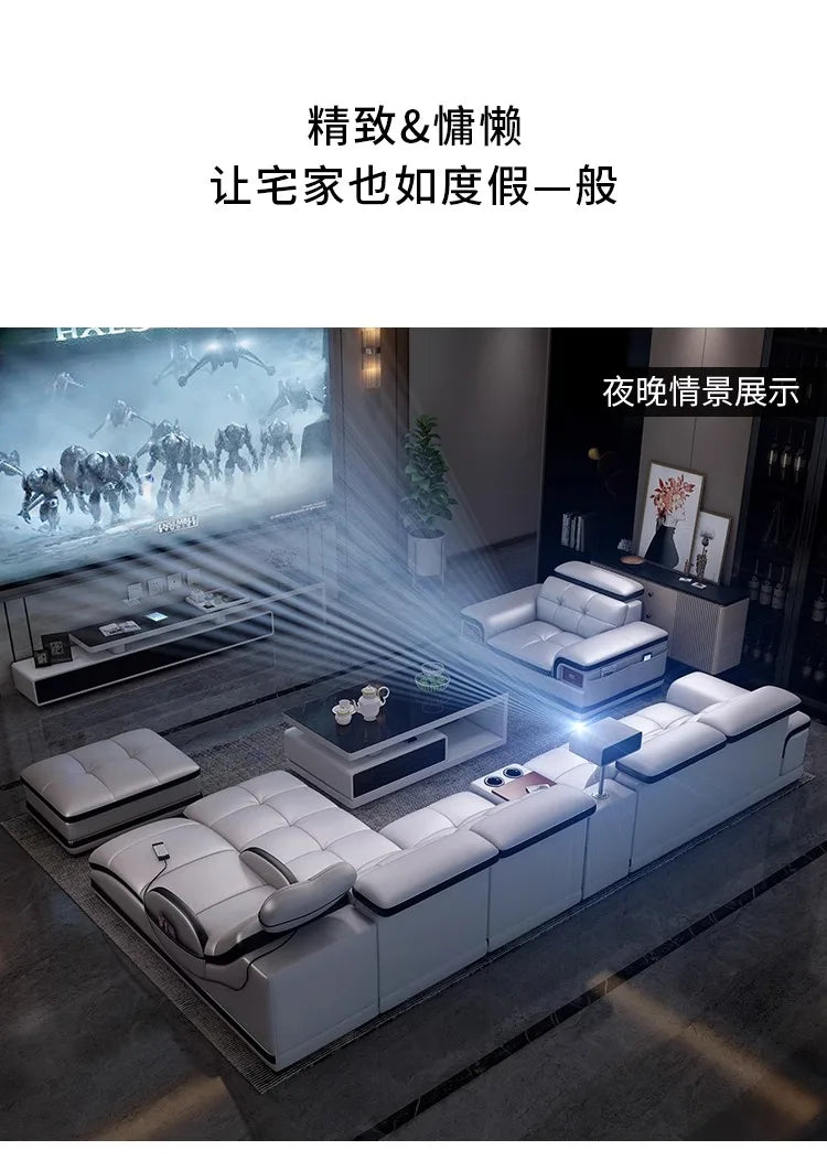 Modern Minimalist Sofa Electric Massage Chiar Floor Multifunctional Corner Sofa Lounges Relaxing Living Room Couch Furniture