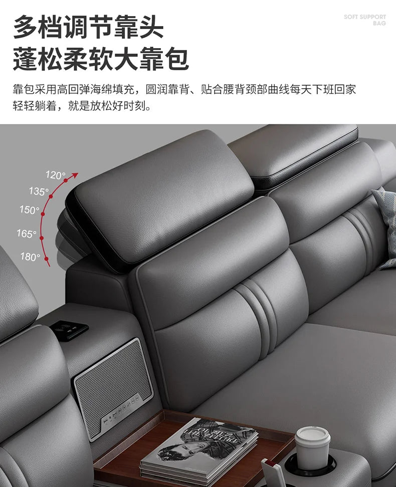 Genuine Leather Modern Sofas Luxury Classic Bedrooms Cinema Sofas Comfortable Straight Muebles Para El Hogar Home Accessories