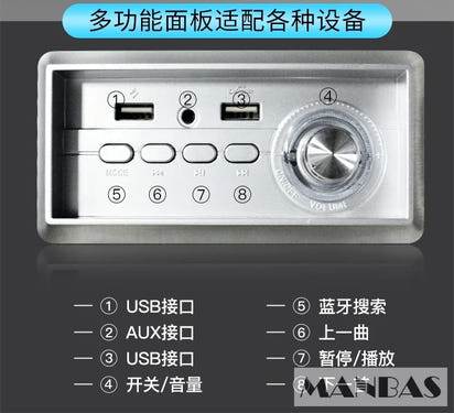 Modern Genuine Leather Sofa Living Room By MANBAS - Stylish Italian Couch with Bluetooth Speaker, USB & Adjustable Headrests