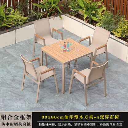 Courtyard table and chair outdoor balcony waterproof and sunscreen garden outdoor leisure table and chair combination