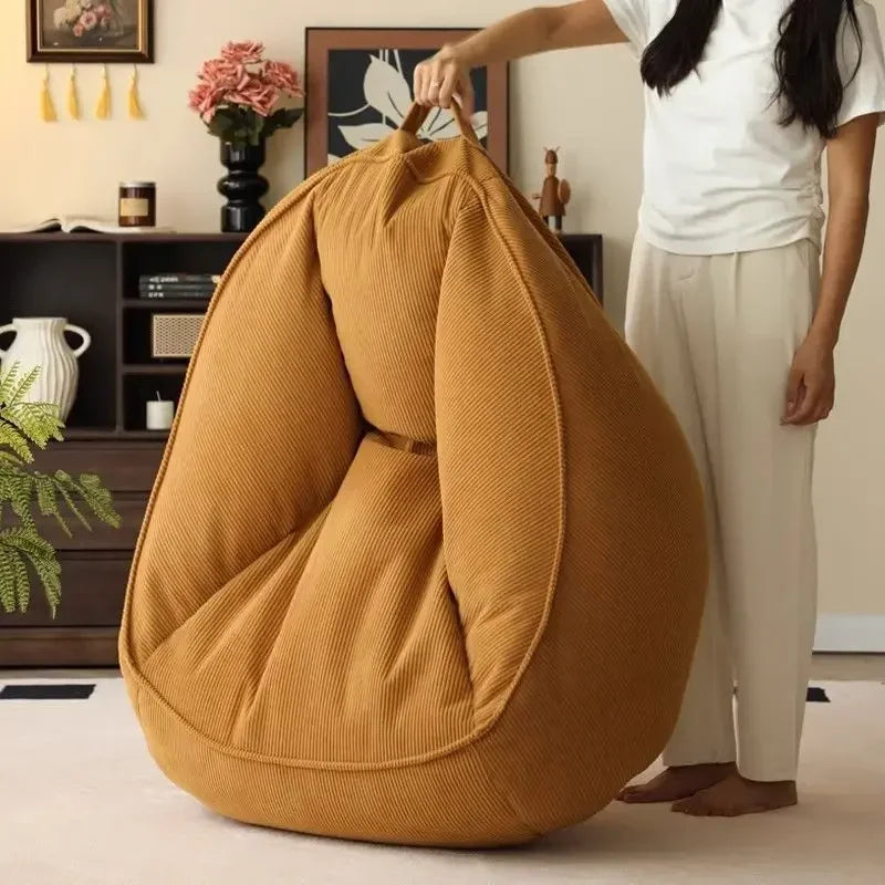 Bean Bag Lazy Corduroy Comfortable Sofa Single Bed Tatami Bedroom Balcony Casual Lightweight Small Sofa Living Room 2025 New