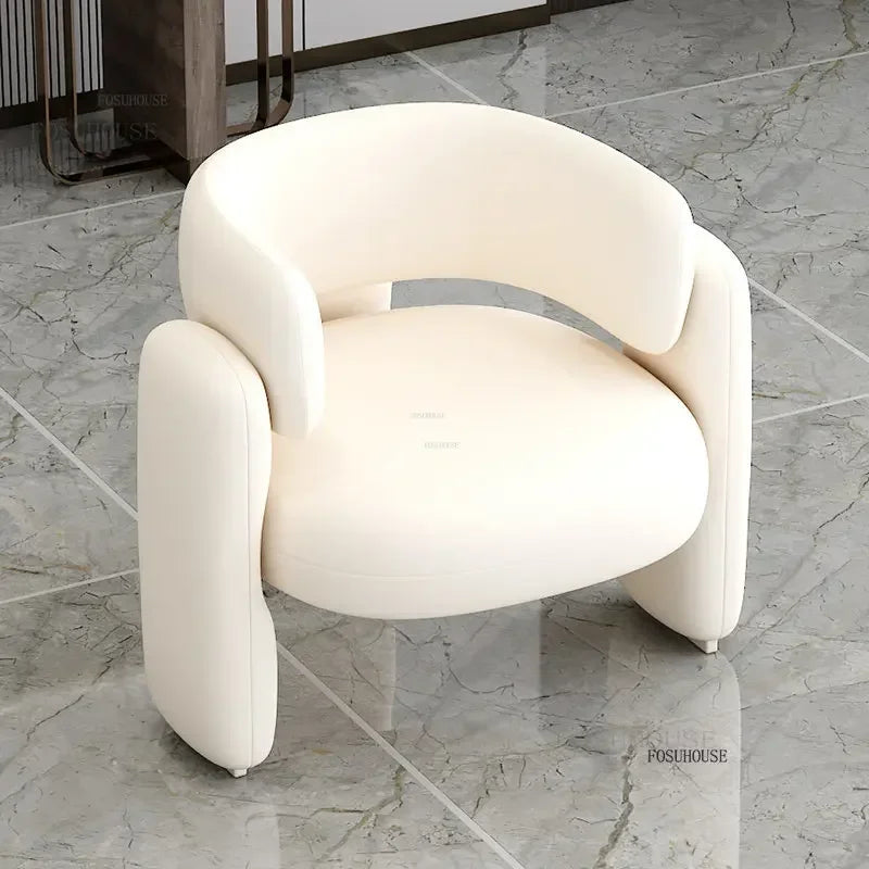 Simple Designer Flannel Backrest Living Room Chairs Light Luxury Leisure Armchair Living Room Furniture Balcony Lazy Single Sofa