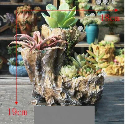 American Broken Root Shape Succulent Resin Flower Pot Outdoor Balcony Furnishing Crafts Garden Villa Vase Ornaments Decoration