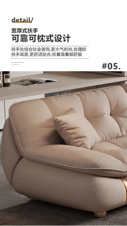 Aesthetic Classic Living Room Sofas White Real Leather Luxury Soft Sofa Lounge Lazy Modern Woonkamerbanken Furniture For Home
