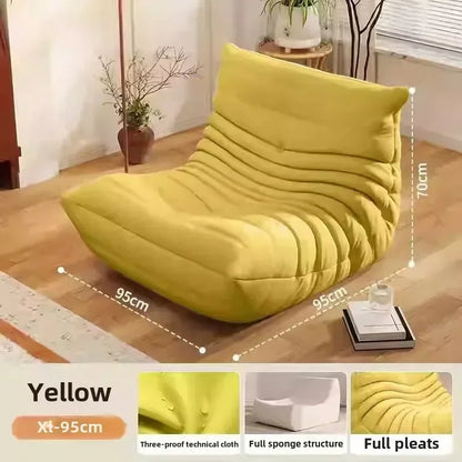 Caterpillar Sofa Living Room Single Bedroom Cloth Art Black Leather Lazy Man Sofa Bedroom Living Room Chair Sofa